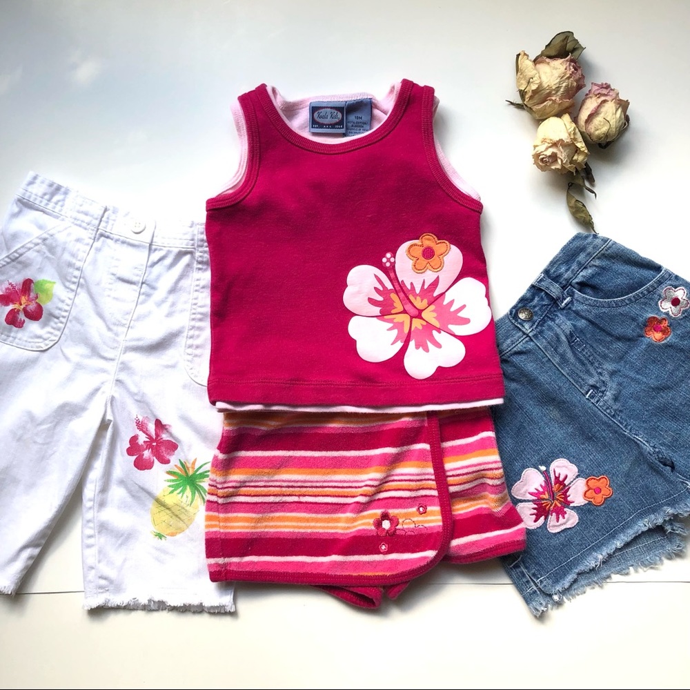 Koala Kids Tropical Flower Top and bottoms bundle - Girls 18M